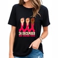 thumbnail image 1 of Womens Hand In December We Wear Red HIV AIDS Awareness Month T-Shirt Black, 1 of 5
