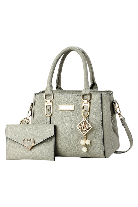 Womens Handbag Wallet Fashion Tassel Tote Shoulder Bag Top Handle Satchel Purse Set 2pcs