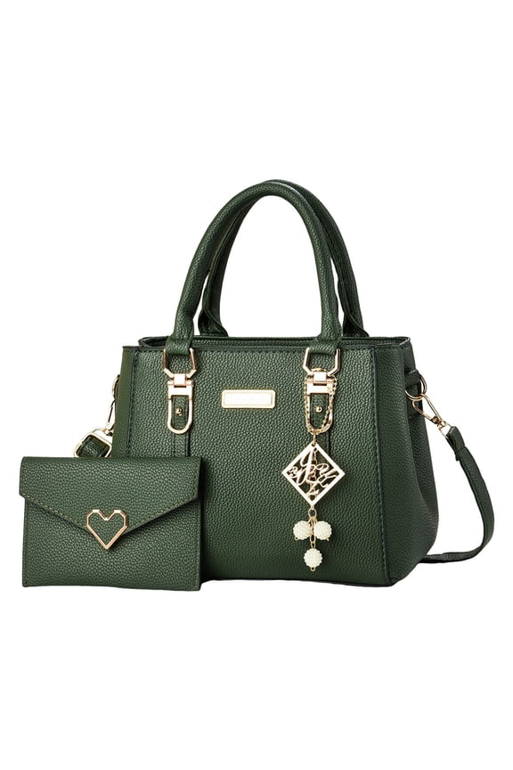 Womens Handbag Wallet Fashion Tassel Tote Shoulder Bag Top Handle Satchel Purse Set 2pcs