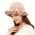 thumbnail image 1 of Womens Bucket Hat Handmade Crochet Ruffled Knit Hat Fashiona Colorful Wide Brim Hat Sun Hat Hiking Take Photos, 1 of 4