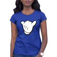 thumbnail image 1 of Womens Hang Loose Cartoon Hand Mickey Shaka Sign T-Shirt, 1 of 1