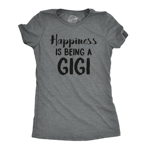Womens Happiness Is Being A Gigi T shirt Cute Gift for Grandma Funny Grandmother Womens Graphic Tees