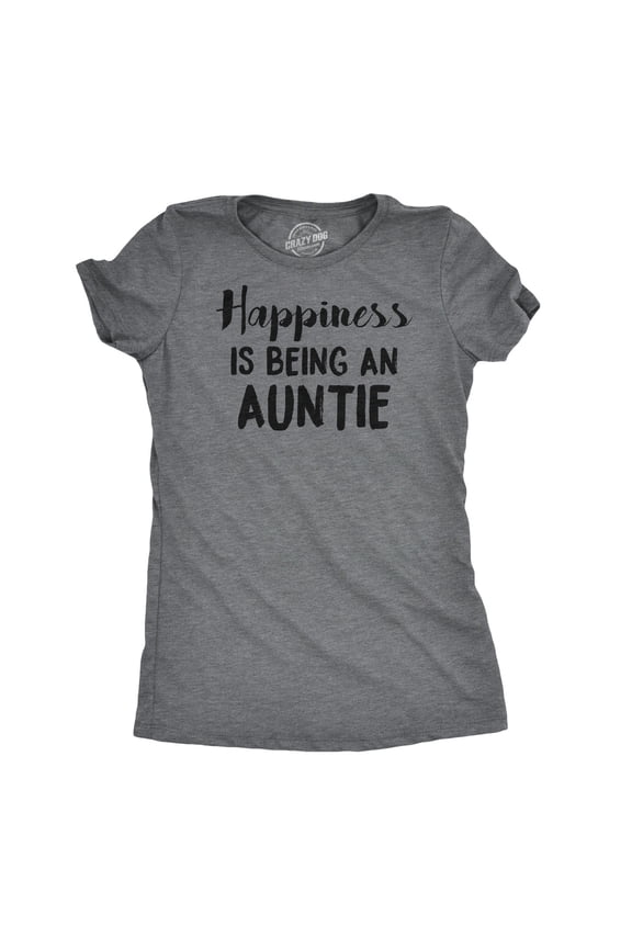 Womens Happiness Is Being an Auntie Funny Family Gift for Best Aunt T shirt Cool Womens Graphic Tees