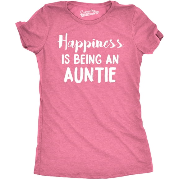 Womens Happiness Is Being an Auntie Funny Family Gift for Best Aunt T shirt Cool Womens Graphic Tees