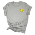 thumbnail image 1 of Womens Happy Face Smile Chest Crest Unisex Fit Short Sleeve T-shirt Graphic Tee-Sports Grey-xxxl, 1 of 4
