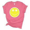 thumbnail image 1 of Womens Happy Face Smile with Daisy Eyes Unisex Fit Short Sleeve T-shirt Graphic Tee-Pink-4xl, 1 of 4