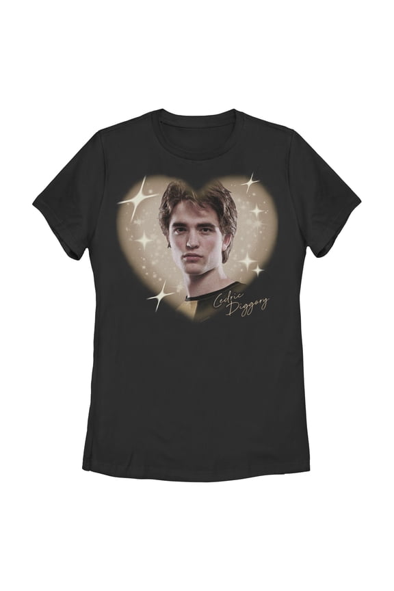 Womens Harry Potter Cedric Diggory Golden Heart T Shirt