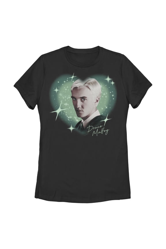 Womens Harry Potter Draco Malfoy Green Heart T Shirt