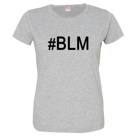 Womens Hashtag BLM Basic Word Tee Shirt Grey L