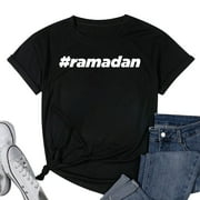 Womens Hashtag Ramadan Funny Arabic Holiday Eid Mubarak Holiday T-Shirt Black Small