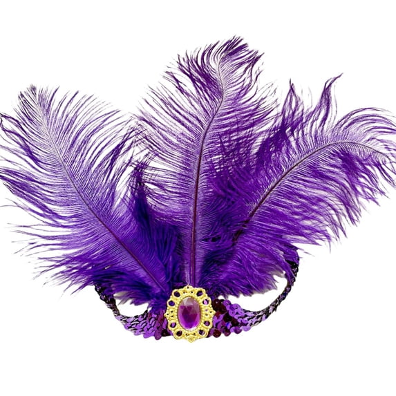 Womens Hat 1920S Style Sequins Party Headband Headbands for Women Purple One Size