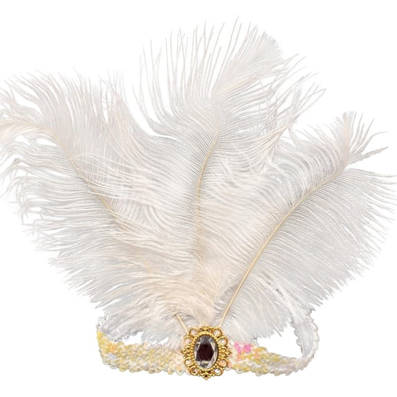 Womens Hat 1920S Style Sequins Party Headband Headbands for Women White One Size