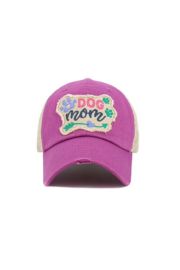 Womens Hat Adjustable Dog Mom Paw Print Arrow Heart Vented Mesh Baseball Cap