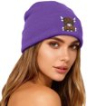 thumbnail image 1 of Womens Hat Embroidered Printed Fashionable Casual Ear Protection Hat Knitted Hat, 1 of 2