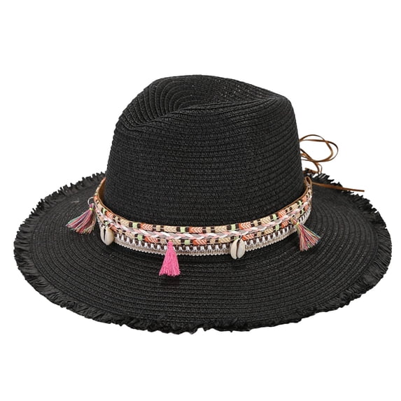 Womens Hat , Hiking Hat , Women's Hat Stylish Summer Cowboy Sun Hat for Women with Wide Brim Beach Holiday Outing and Jazz Sub Ethnic