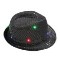 thumbnail image 1 of Womens Hat Led Sequin Glow Jazz Cowboy Sun Hat Sun Hats for Men Women Black One Size, 1 of 7