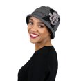 thumbnail image 1 of Womens Hat Luxury Fleece Cloche Ladies Cancer Headwear Chemo Winter Head Coverings Plush Double Layer Olivia (Charcoal), 1 of 3
