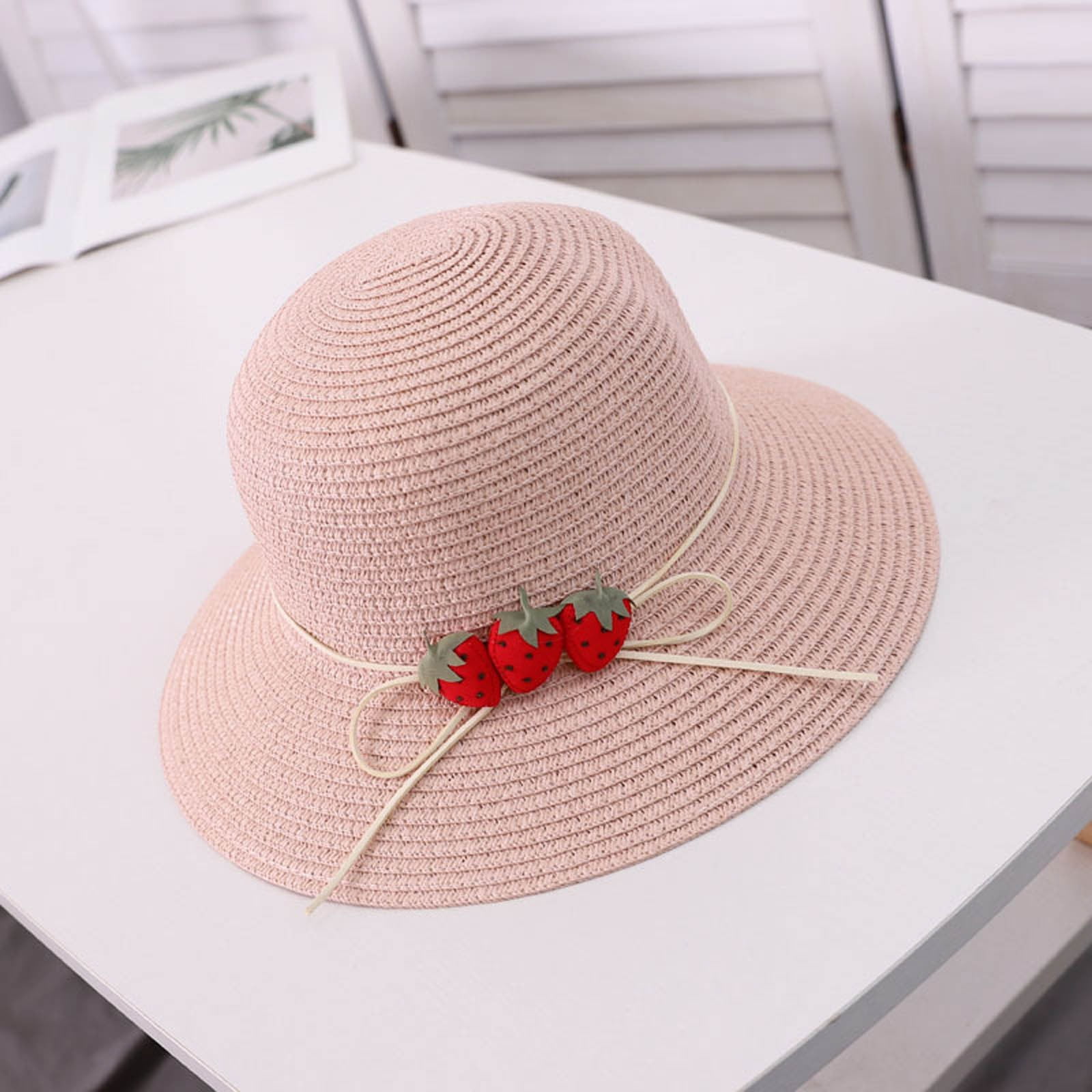 Pink Woven Women\'s Hat Amora Oversized Woven Straw Hat In Hot Pink (Pre-Order  main image 4