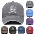 thumbnail image 1 of Womens Hat Unisex Washed French Bulldog Embroidered Baseball Cap Outdoor Casual Coffee One Size, 1 of 4