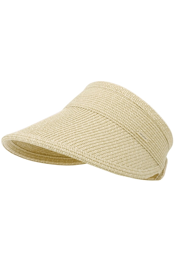 Womens Hat Wide Brim Sun Visor Sun Protection Summer Hats for Womens, Beige Brown