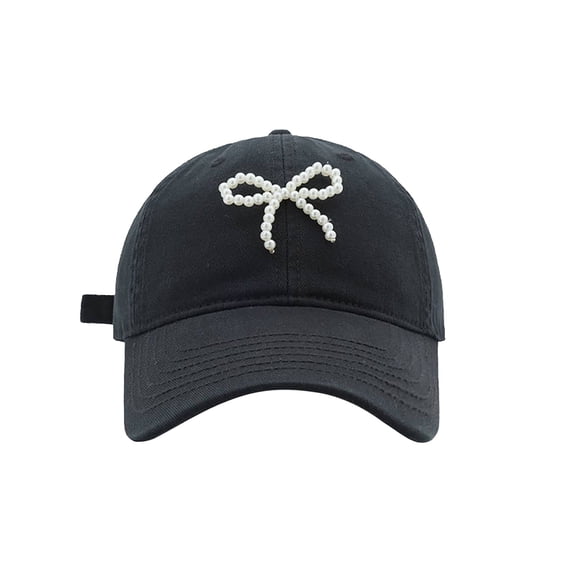 Womens Hats Baseball Caps Korean Style Pearl Bow Baseball Cap For Women Soft Top Hat Fashionable Casual Design