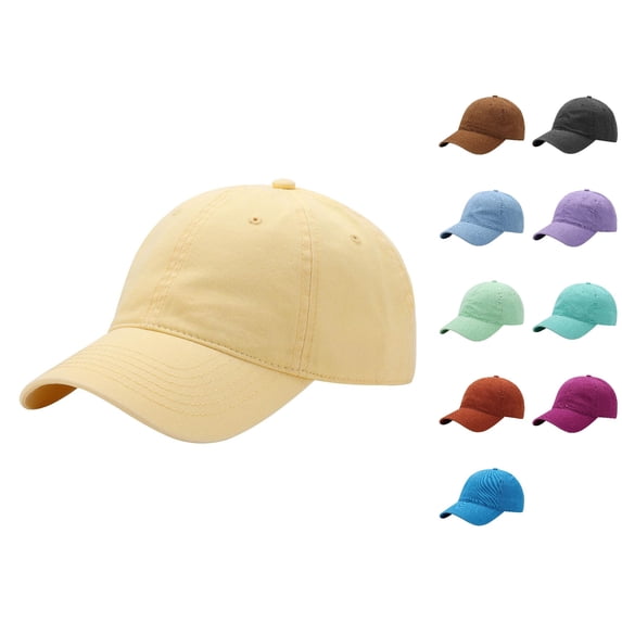 Womens Hats Baseball Caps Unisex Light Yellow Running Hat Sun Hat Work Hats for Men