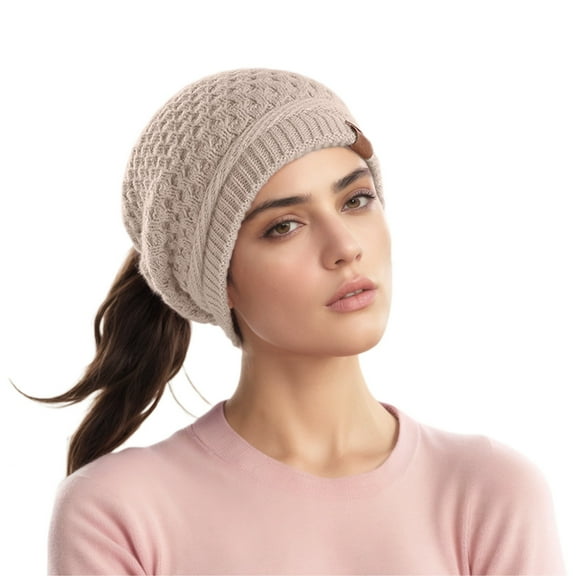 Womens Hats Elastic Daily Cozy Warm Knit Cap Stretchy Casual Soft Comfortable Trendy Beanie Hat