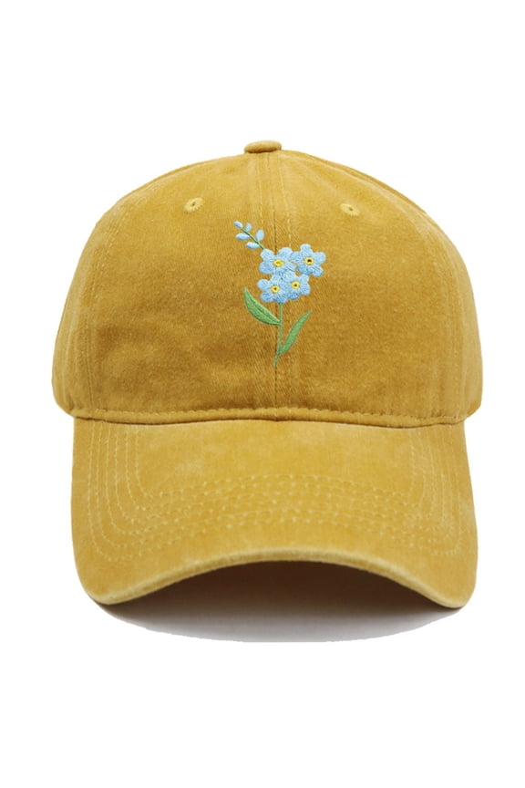 Womens Hats Exquisite Hand Stitch Embroidered Adjustable Baseball Sun Hats for Women Yellow One Size