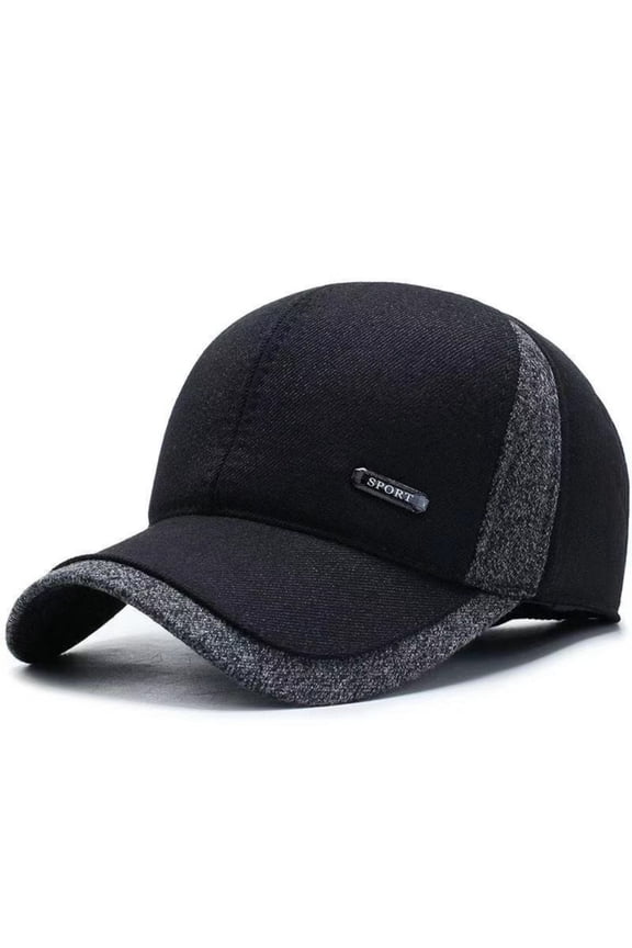 Womens Hats, QURATI Old Hat Men's Autumn Winter Baseball Cap Warm Thickened Dad Earmuffs for Middle Aged and Elderly Mens Hats Black M