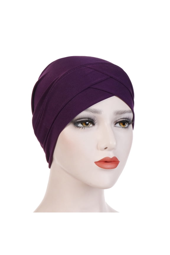 Womens Hats Solid India Ruffle Cancer Chemo Beanie Turban Wrap Scarf Caps