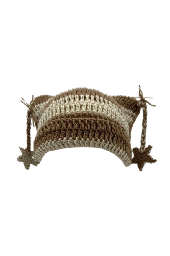 Womens Hats Star Cat Ear Cozy Warm Knit Cap Stretchy Casual Soft Comfortable Trendy Beanie Hat