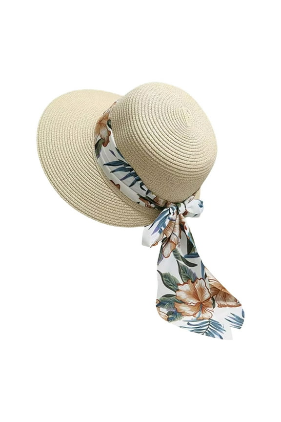 Womens Hats with UV Protection Sun Hat For Women Foldable Floppy Straw Hat Wide Brim Summer Beach Hat With Bow Sun Hats For Women Outdoor Travel Holiday UPF 50+ Lightweight Summer Hat
