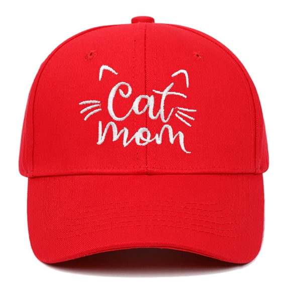 Womens Hats Unisex Baseball Cat Mom Embroidered Summer Sun Protection Adjustable Hard Top Cat Lover Mens Hats And Caps