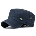 thumbnail image 1 of Womens Hats Unisex Baseball Military Flat Vintage Sport Sun Adjustable Outdoor Baseball Caps Navy One Size, 1 of 2
