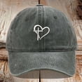 thumbnail image 1 of Womens Hats Unisex Baseball Trendy Sporty Casual Adjustable with Heart Print Outdoor Activities Ball Caps Army Green One Size, 1 of 3