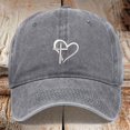 thumbnail image 1 of Womens Hats Unisex Baseball Trendy Sporty Casual Adjustable with Heart Print Outdoor Activities Baseball Caps Grey One Size, 1 of 3