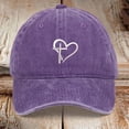 thumbnail image 1 of Womens Hats Unisex Baseball Trendy Sporty Casual Adjustable with Heart Print Outdoor Activities Caps for Men Purple One Size, 1 of 3