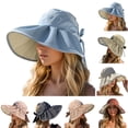 thumbnail image 1 of Womens Hats Unisex Foldable Empty Top Wide Brim Sun Hat Face Black One Size, 1 of 5