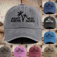 thumbnail image 1 of Womens Hats Unisex Saint Barths Letter Print Washed Baseball Cap Casual Navy One Size, 1 of 4