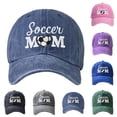 thumbnail image 1 of Womens Hats Unisex Soccer Mom Embroidered Washed Breathable Baseball Sun Hat Blue One Size, 1 of 4