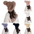 thumbnail image 1 of Womens Hats with Pompom for Winter Warm Knit Cap Ushanka Trapper Hat with Ear Cover Babushka Hat, 1 of 4
