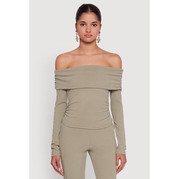 Women's Haute Monde Fold Over Off The Shoulder Top