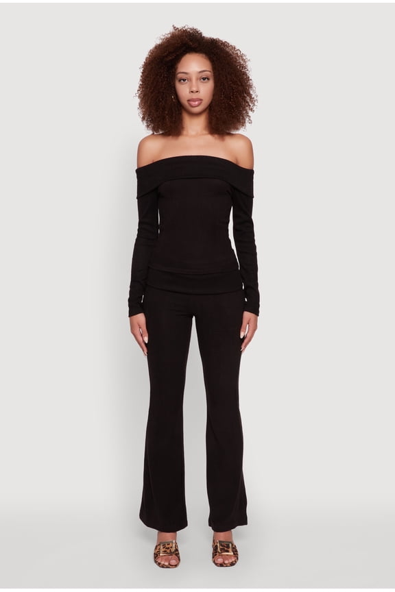 Womens Haute Monde High Waisted Flare Leg Pants