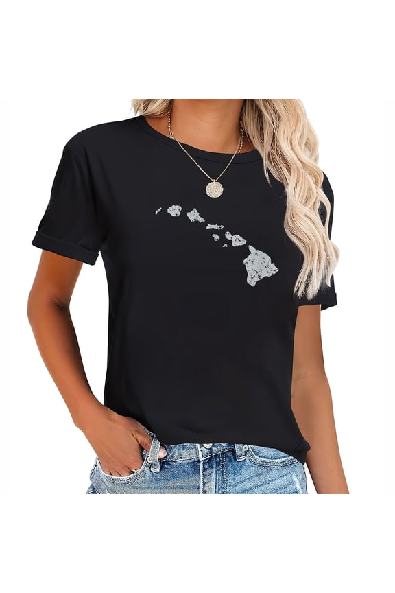 Womens Hawaiian Island Chain Retro T Shirt