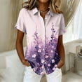 thumbnail image 1 of Womens Hawaiian Shirt Tropic Print Short Sleeve Casual Button Down Shirts Beach Aloha Tops, 1 of 5