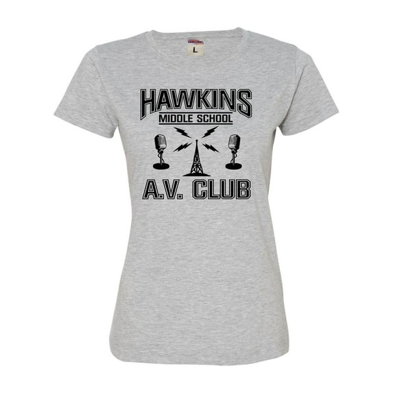 Womens Hawkins Middle School AV Club Deluxe Soft T-Shirt