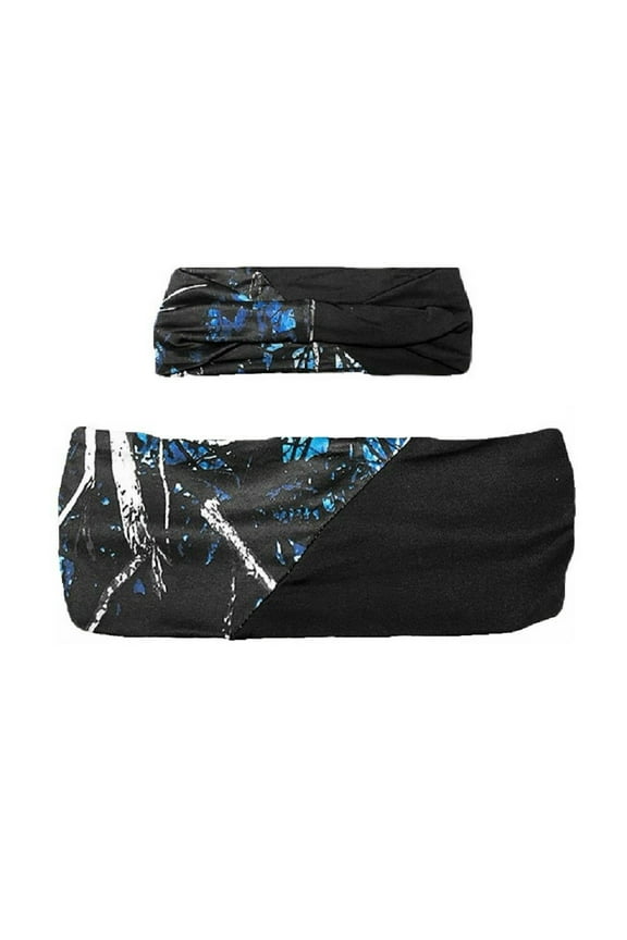 Womens Headband Undertow Moonshine Camo Twist Western Camouflage Hairband Blue Black