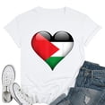 thumbnail image 1 of Womens Heart Flag Of Palestine T Shirt T-Shirt White Medium, 1 of 5
