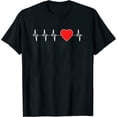 thumbnail image 1 of Womens Heart Health Heartbeat EKG Red Heart Disease Awareness Month Short Sleeve T-Shirt Black Small, 1 of 5
