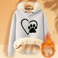 thumbnail image 1 of Womens Heart Print Hoodies Plus Size Warm Fleece Lined Sherpa Pullover Funny Y2k Sweater Long Sleeve Hooded Tops,Womens Sherpa Lined Hoodies, 1 of 5